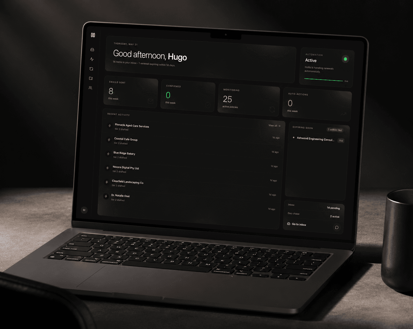 Hollis dashboard
